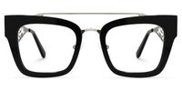 Vaughn - Aviator Black Eyeglasses | Vooglam Angle View