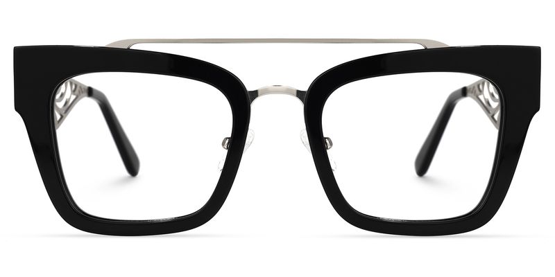 Vaughn - Aviator Black Eyeglasses