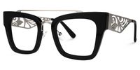 Vaughn - Aviator Black Eyeglasses | Vooglam Front View