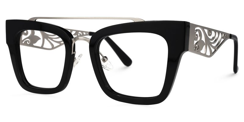 Vaughn - Aviator Black Eyeglasses