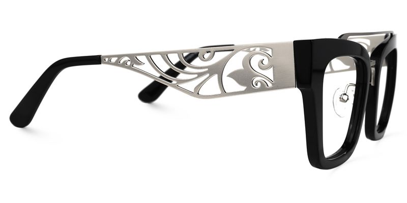 Vaughn - Aviator Black Eyeglasses - 4