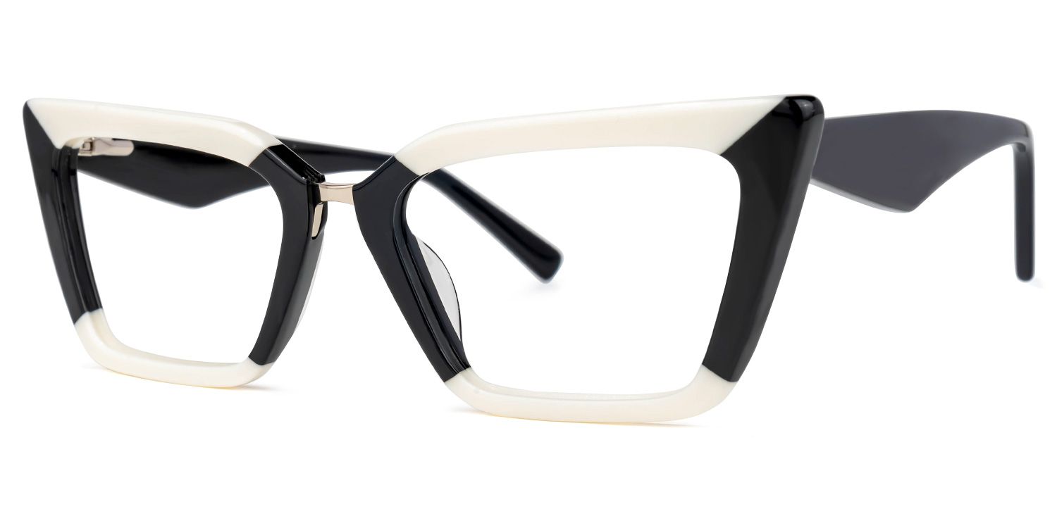 Petrie - Rectangle Two-tone Eyeglasses | Vooglam Front View