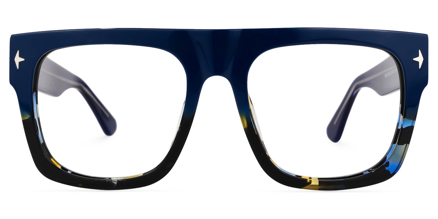 Huerta - Square Blue Eyeglasses product detail 2