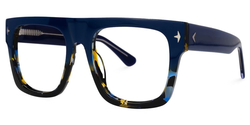 Huerta - Square Blue Eyeglasses