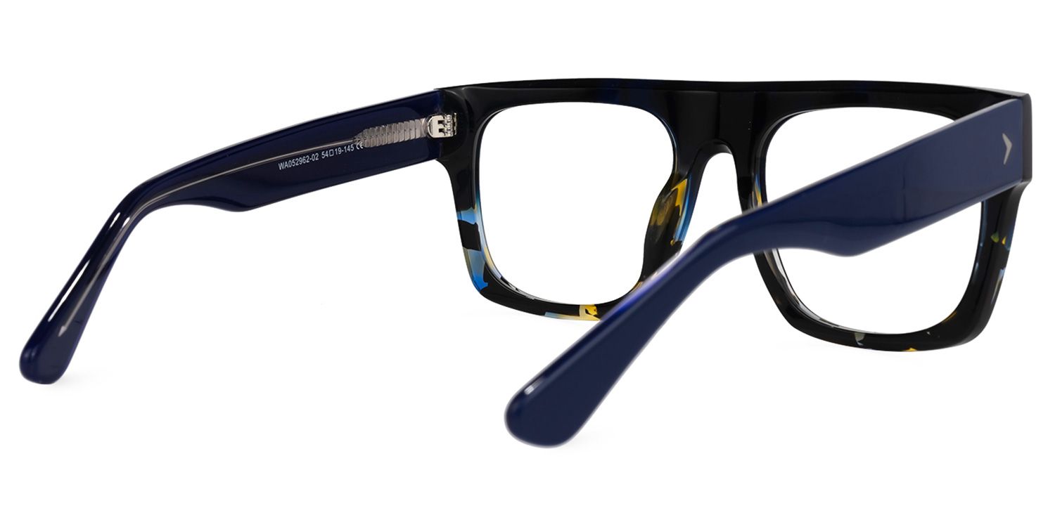 Huerta - Square Blue Eyeglasses - 3