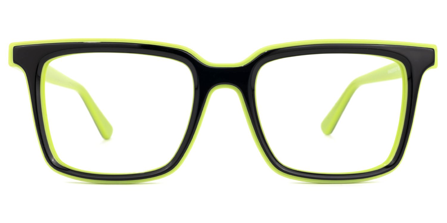 Chelsie - Rectangle Green Eyeglasses | Vooglam Angle View