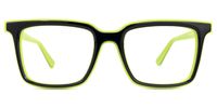 Chelsie - Rectangle Green Eyeglasses | Vooglam Angle View