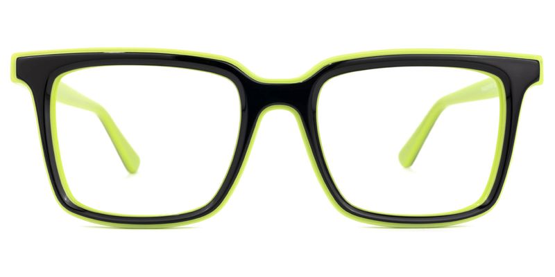 Chelsie - Rectangle Green Eyeglasses