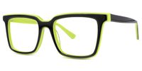 Chelsie - Rectangle Green Eyeglasses | Vooglam Front View