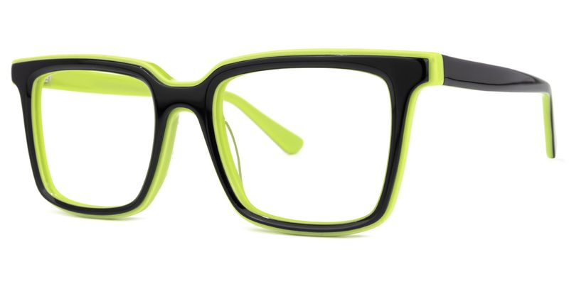 Chelsie - Rectangle Green Eyeglasses