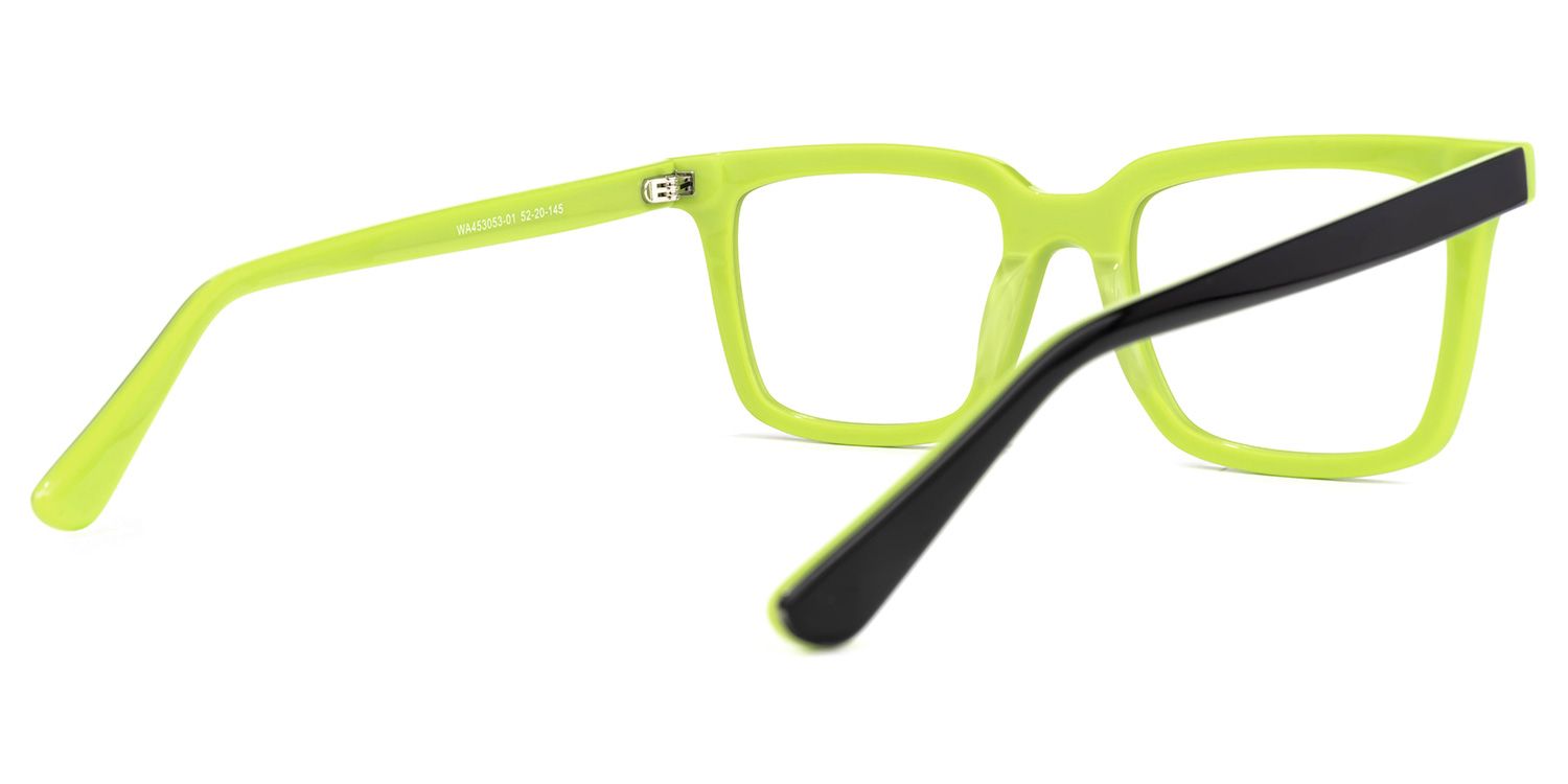 Chelsie - Rectangle Green Eyeglasses | Vooglam Side View