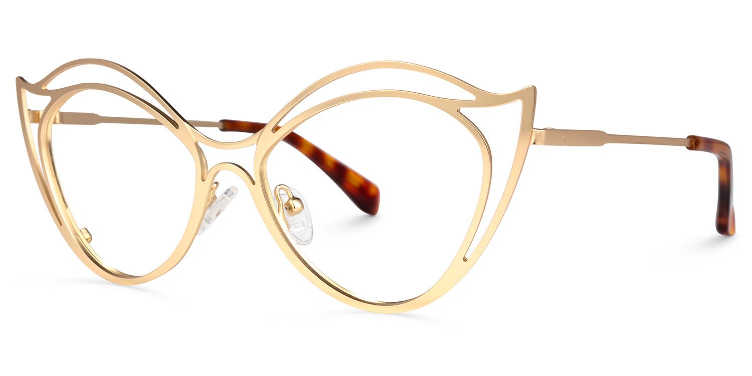 Hilleary - Geometric Gold Eyeglasses | Vooglam Front View