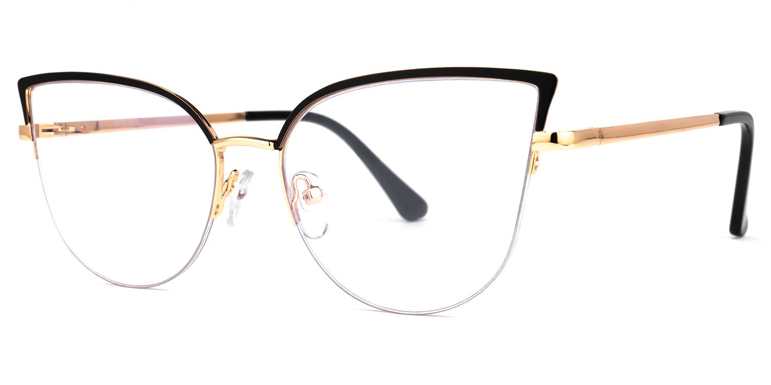 Guerrero - Browline Black Eyeglasses | Vooglam Front View