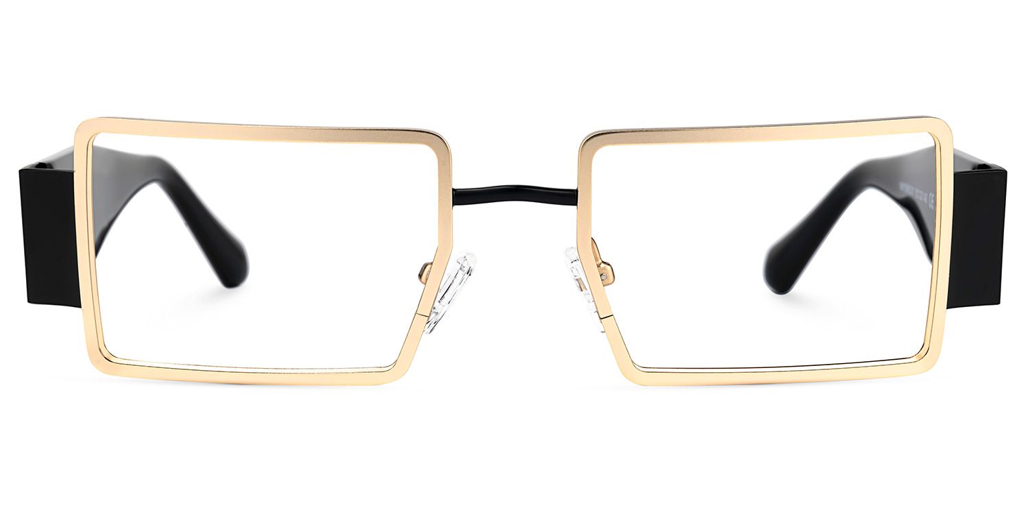 Anitta - Rectangle Gold Eyeglasses | Vooglam Angle View