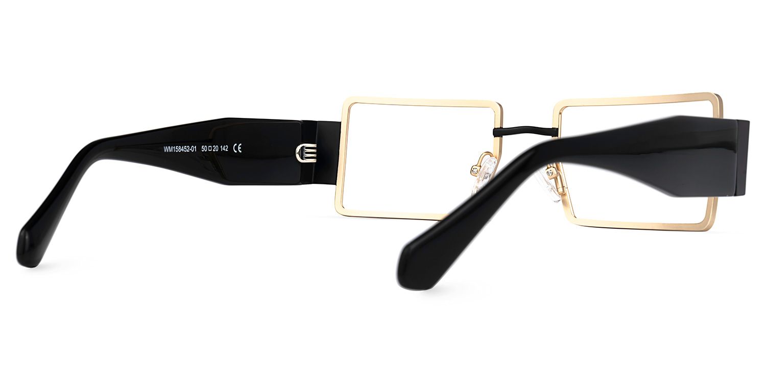 Anitta - Rectangle Gold Eyeglasses | Vooglam Side View