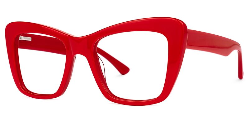 Dewanna - Rectangle Red Eyeglasses - 2