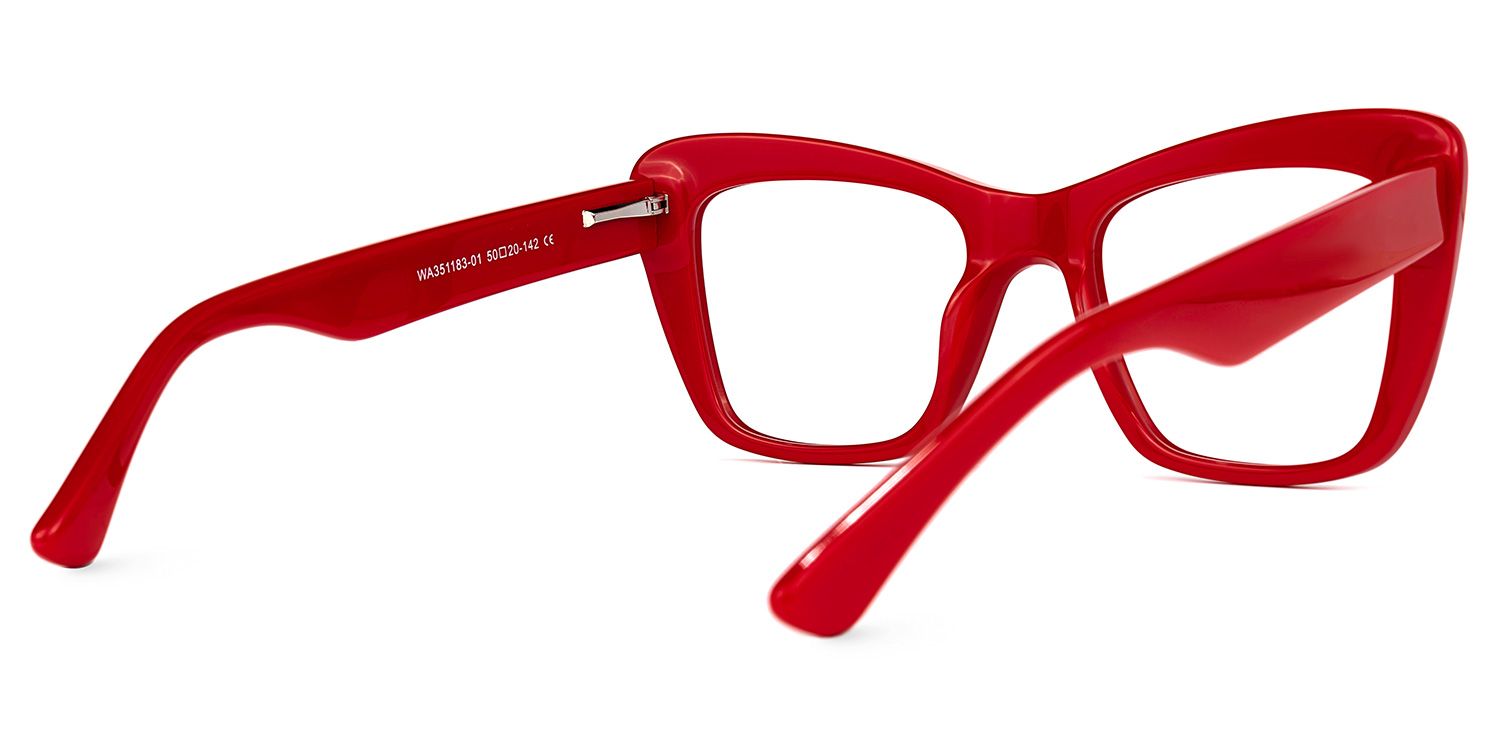 Dewanna - Rectangle Red Eyeglasses - 3