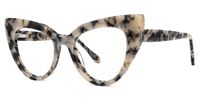 Shawana - Cat Eye Pattern Eyeglasses | Vooglam Front View