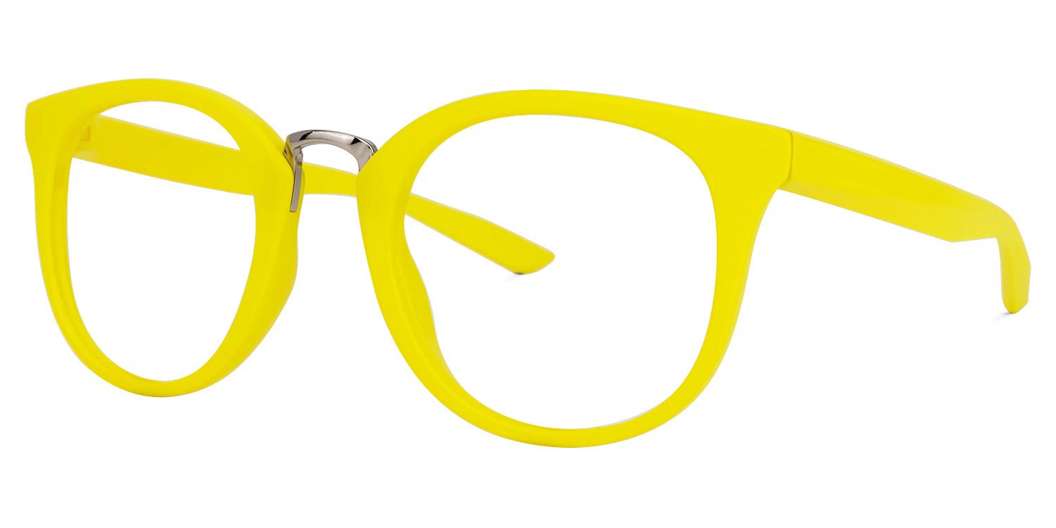 Round Yellow Eyeglasses | Vooglam.com Front View