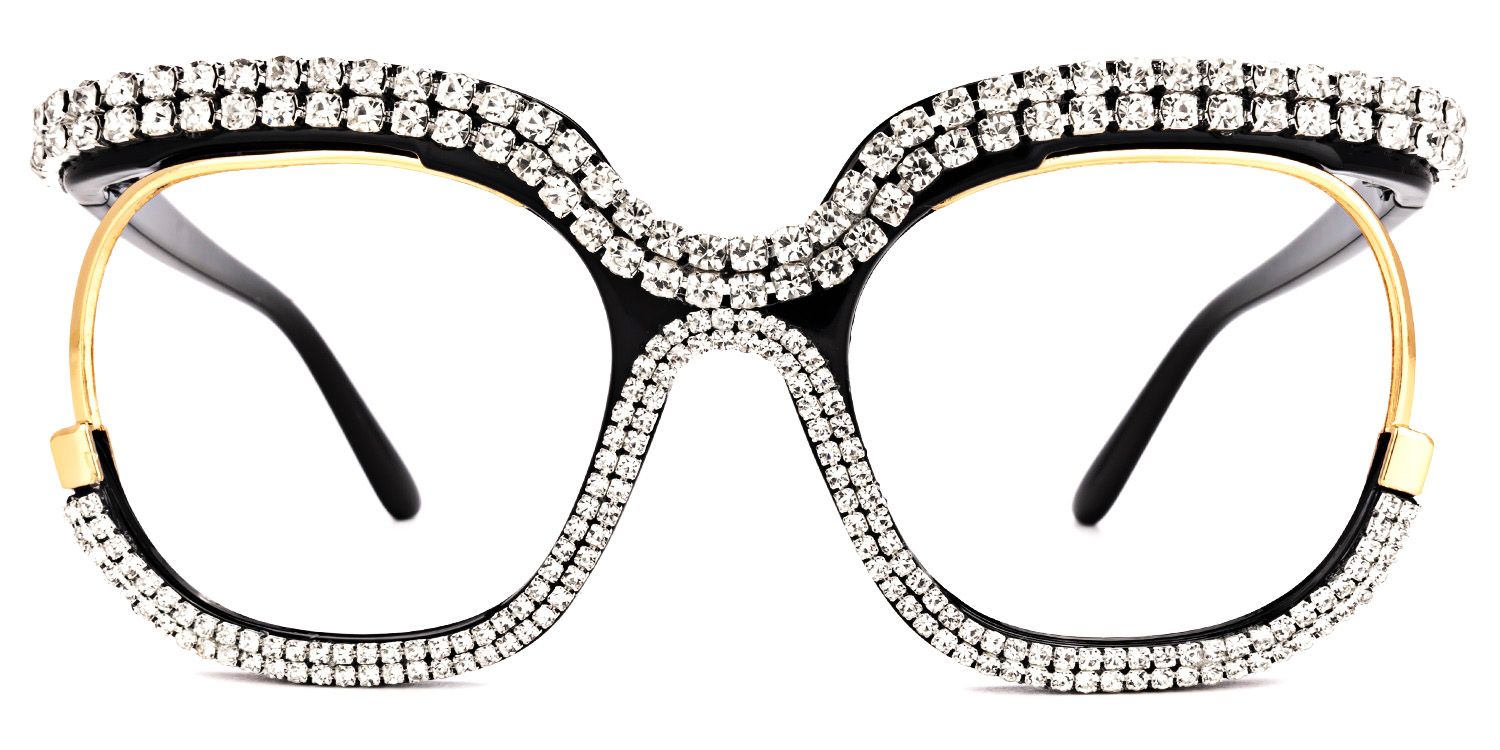 Mancha - Square White Eyeglasses | Vooglam Angle View