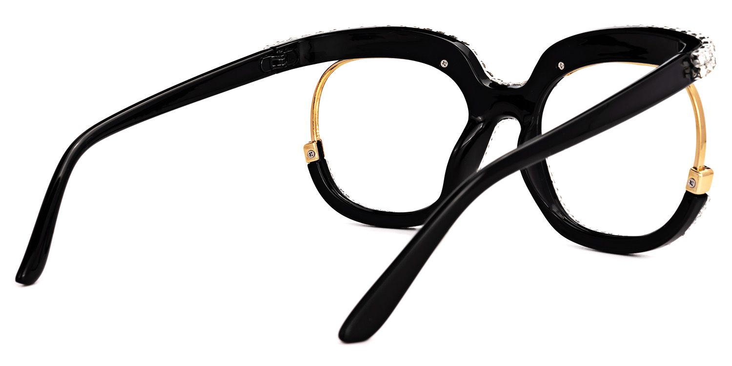 Mancha - Square White Eyeglasses | Vooglam Side View