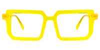 Cassiel - Rectangle Yellow Eyeglasses | Vooglam Angle View