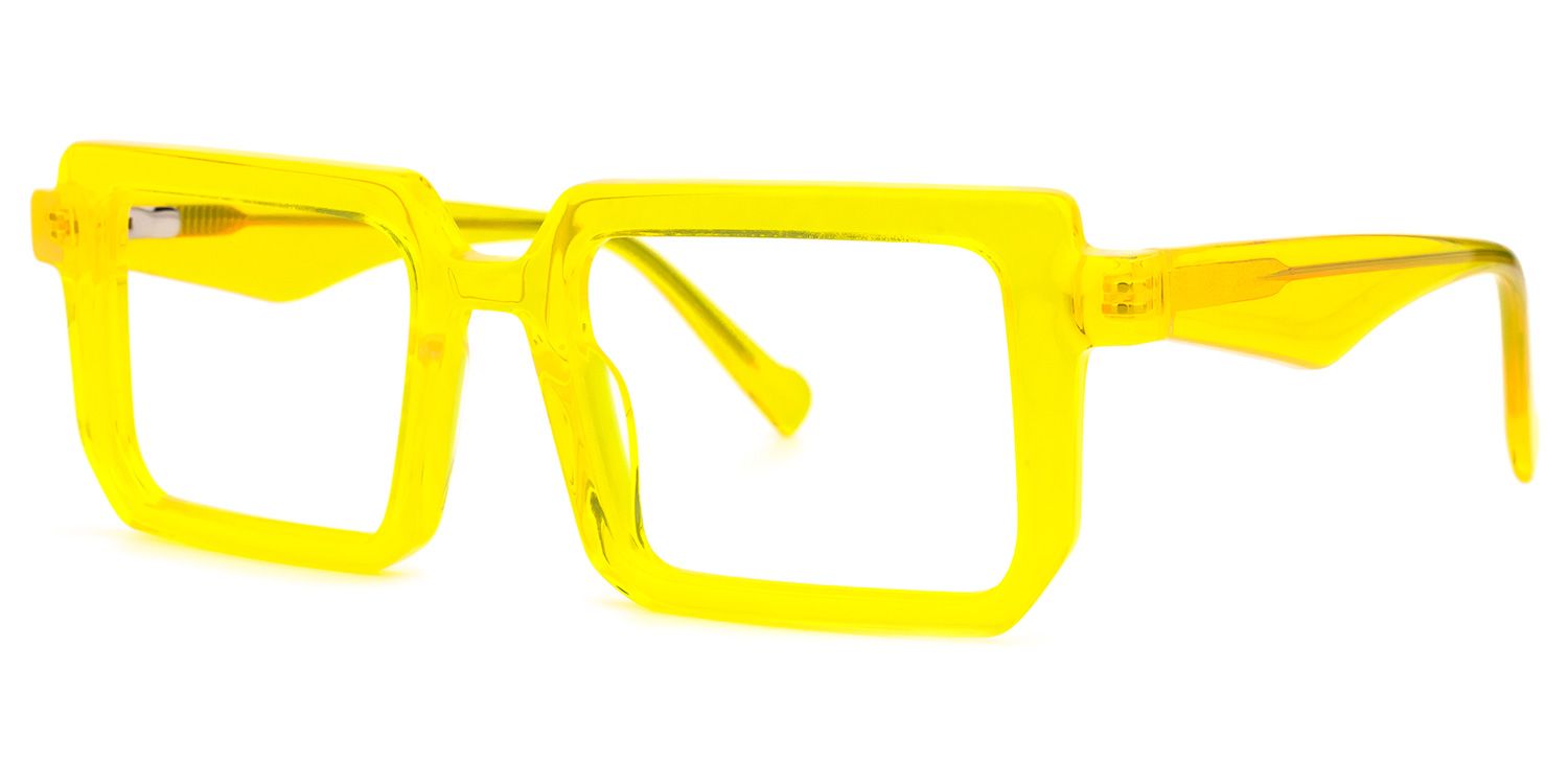 Cassiel - Rectangle Yellow Eyeglasses - 2