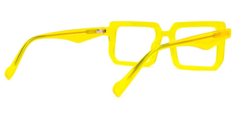 Cassiel - Rectangle Yellow Eyeglasses - 3