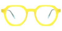 Geometric Yellow Eyeglasses | Vooglam.com Angle View