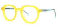 Geometric Yellow Eyeglasses | Vooglam.com Front View