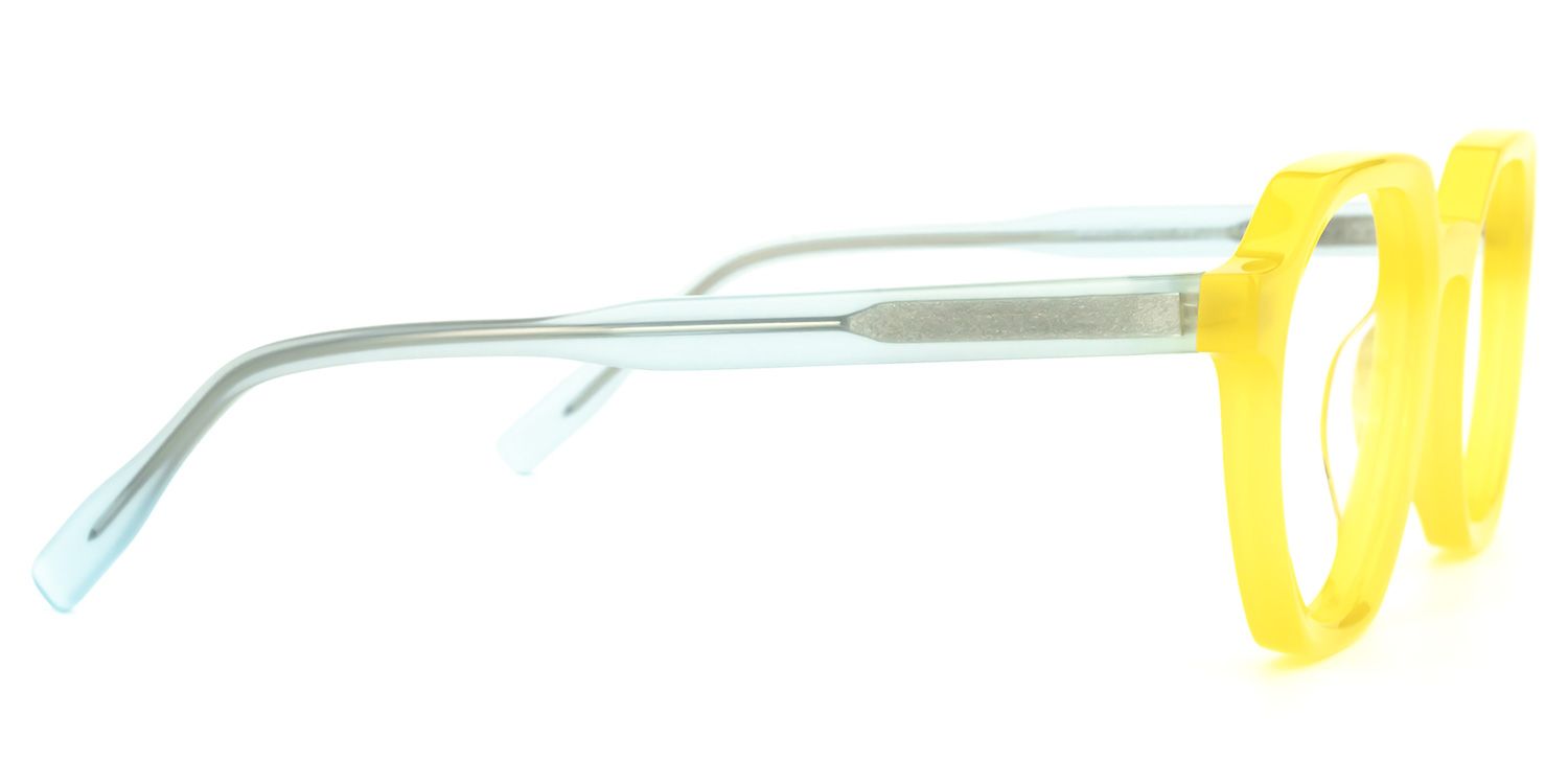Geometric Yellow Eyeglasses - 4
