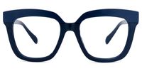 Britney - Square Blue Eyeglasses | Vooglam Angle View