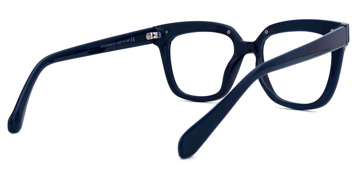 Britney - Square Blue Eyeglasses - 3