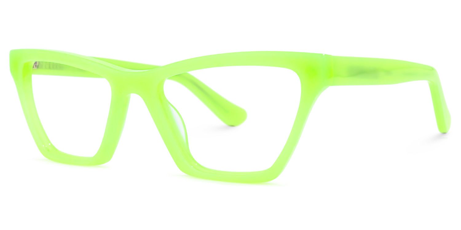 Rectangle Green Eyeglasses | Vooglam.com Front View