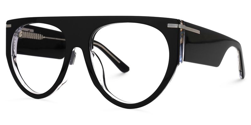 Beltran - Aviator Black Eyeglasses