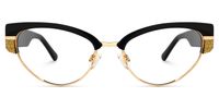Browline Black Eyeglasses | Vooglam.com Angle View