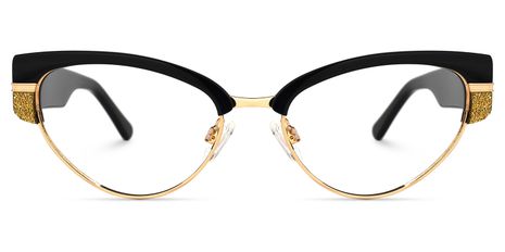 Oliver - Browline Black Eyeglasses