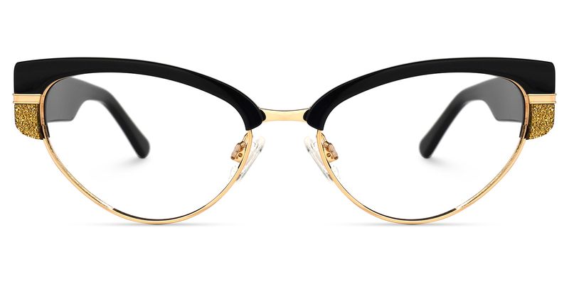 Oliver - Browline Black Eyeglasses