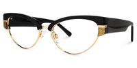 Browline Black Eyeglasses | Vooglam.com Front View
