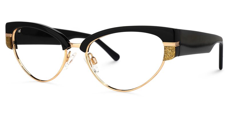 Oliver - Browline Black Eyeglasses
