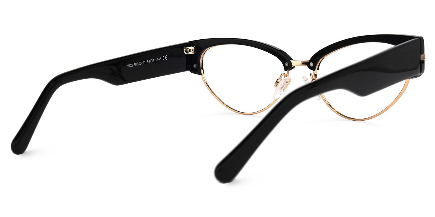 Browline Black Eyeglasses - 3