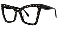 Cyndi - Square Black Eyeglasses | Vooglam Front View