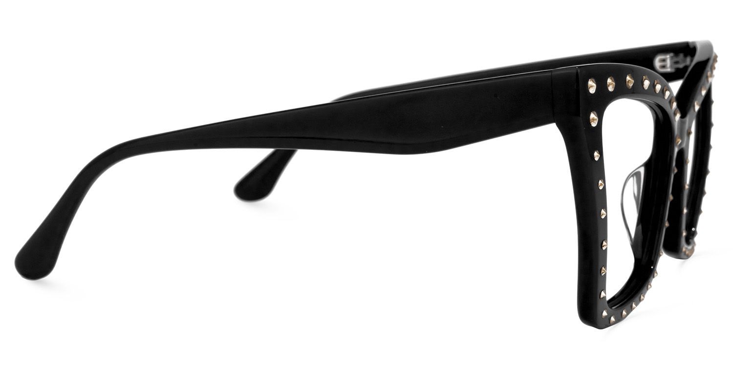 Cyndi - Square Black Eyeglasses | Vooglam 4