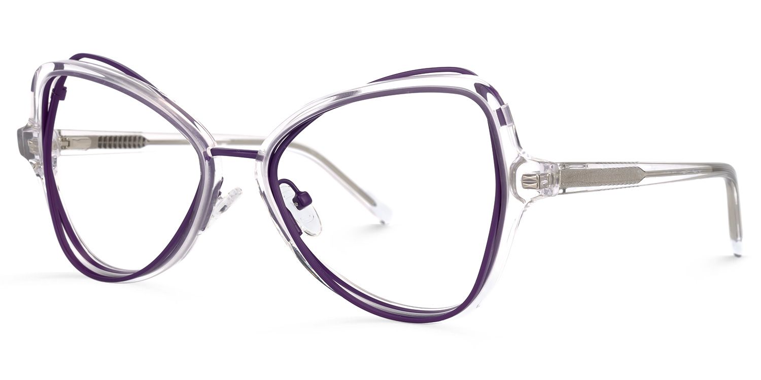 Geometric Purple Eyeglasses - 2