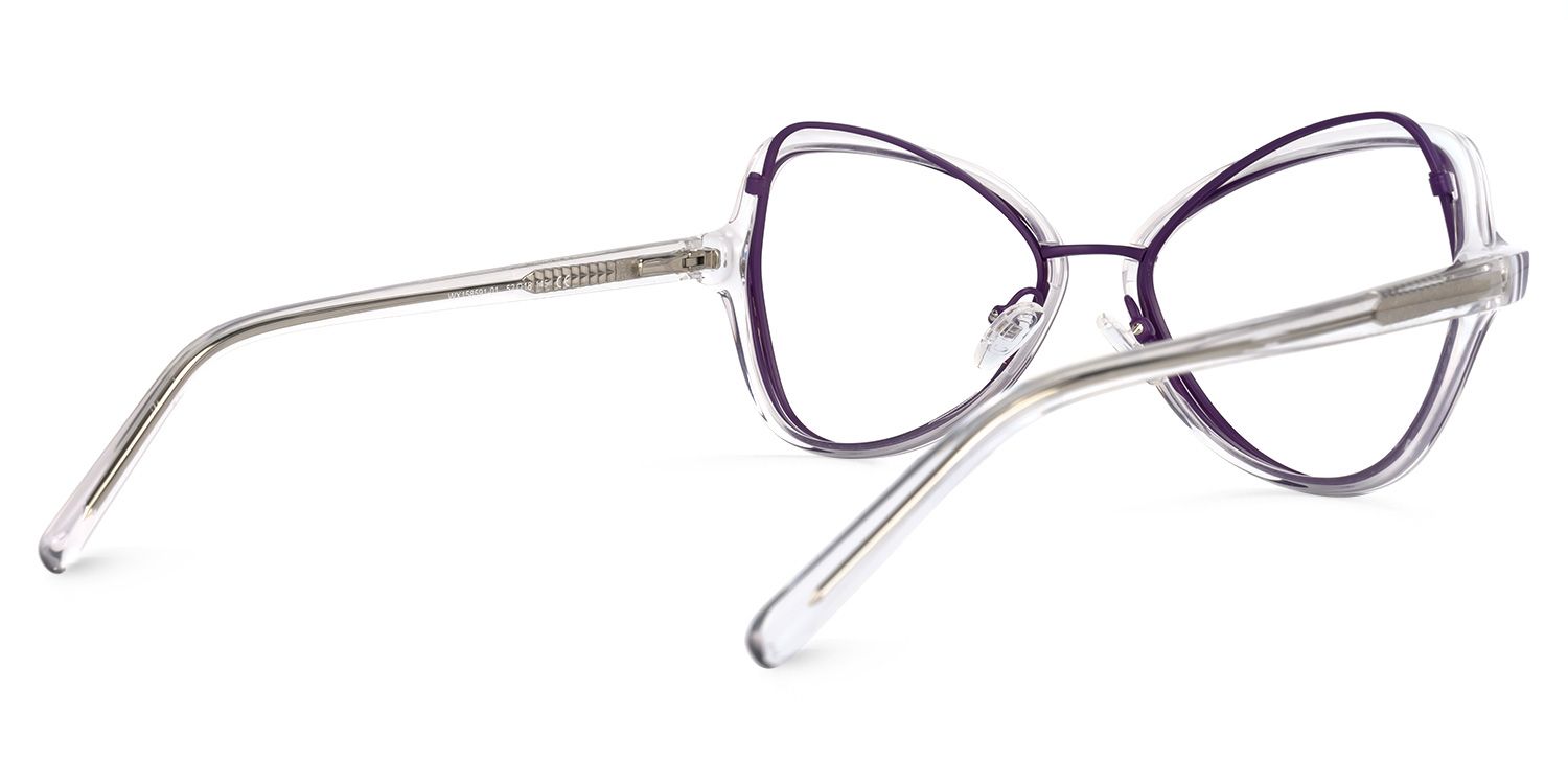 Geometric Purple Eyeglasses - 3