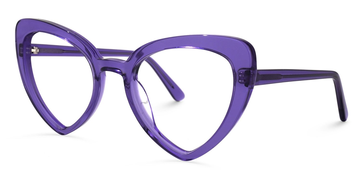 Morris - Geometric Purple Eyeglasses | Vooglam Front View