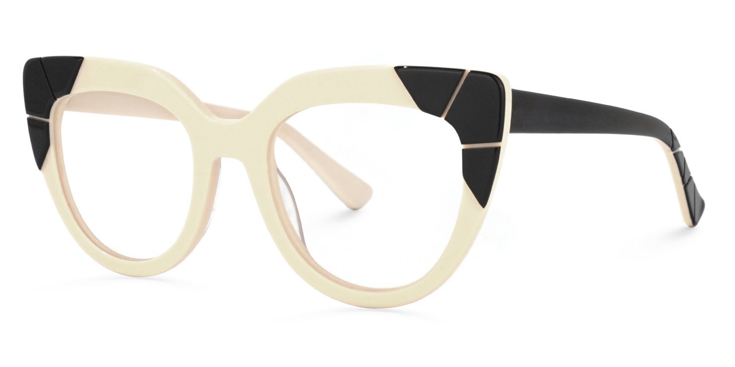 Cat Eye Yellow Eyeglasses | Vooglam.com Front View