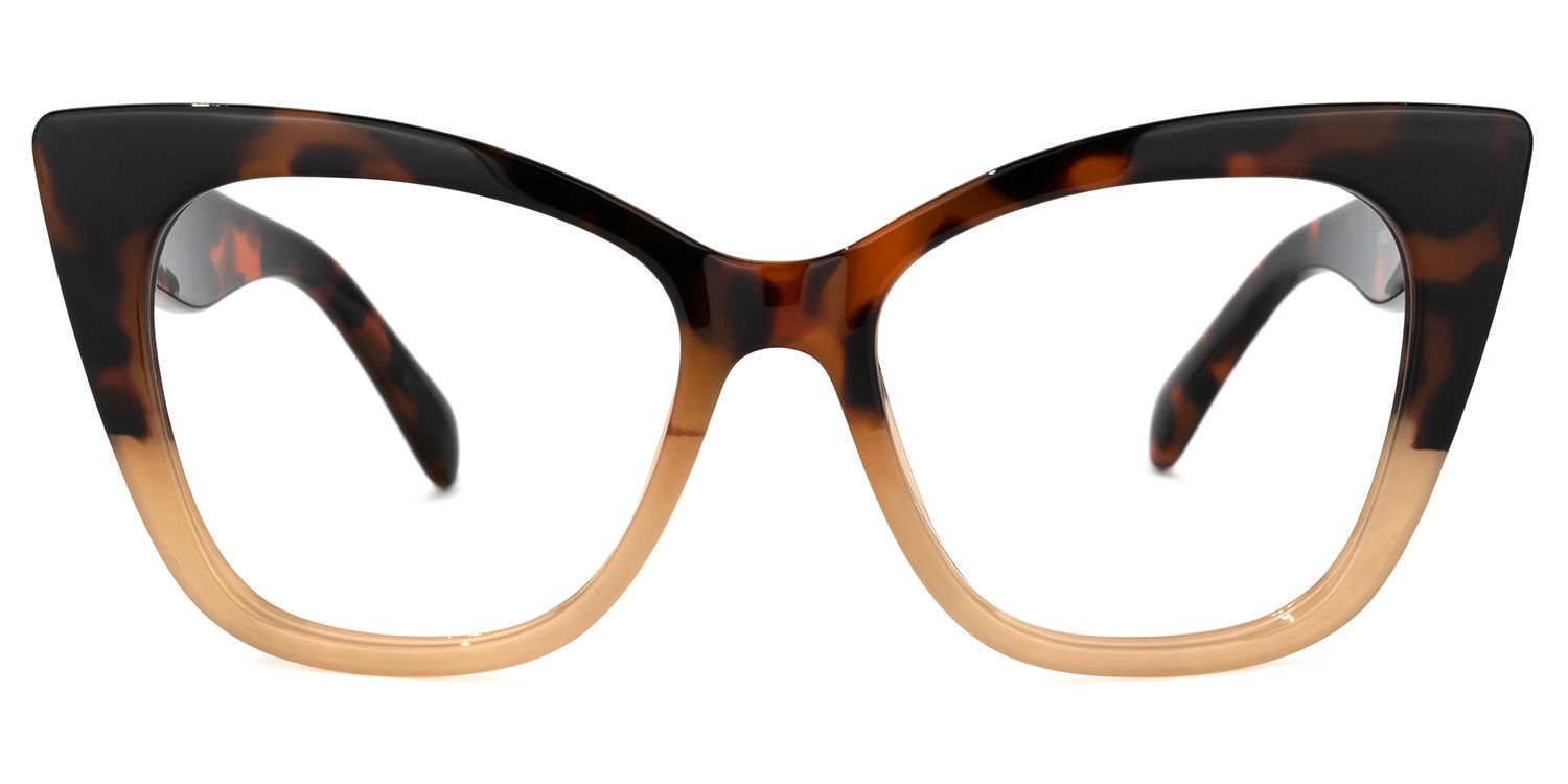 Mathews - Cat Eye Brown Eyeglasses | Vooglam Angle View