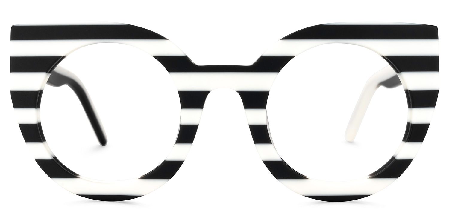 Marisa - Cat Eye White/Black Eyeglasses - 1