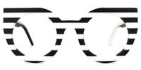 Marisa - Cat Eye White/Black Eyeglasses | Vooglam Angle View